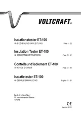 Voltcraft ET-100 Insulation measuring device, 125/250/500/1000/150 V ET-100 Manual Do Utilizador
