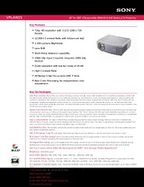 Sony VPL-AW15 Specification Guide