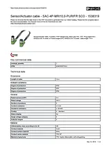Phoenix Contact Sensor/Actuator cable SAC-4P-MR/10,0-PUR/FR SCO 1538319 1538319 Hoja De Datos