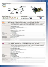 EXSYS 2S Serial RS-232 PCI card w/ 16C950, 32-Bit EX-43092 Folheto