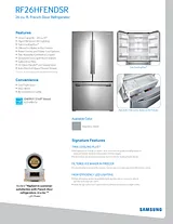 Samsung RF26HFENDSR/AA Spezifikationenblatt