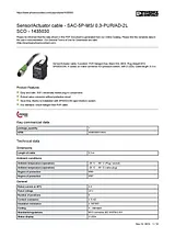 Phoenix Contact Sensor/Actuator cable SAC-5P-MS/ 0,3-PUR/AD-2L SCO 1435030 1435030 Data Sheet
