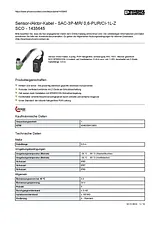 Phoenix Contact Sensor/Actuator cable SAC-3P-MR/ 0,6-PUR/CI-1L-Z SCO 1435645 1435645 Data Sheet