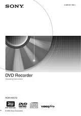 Sony rdr-hx510 Справочник Пользователя