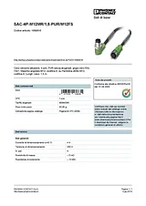 Phoenix Contact Sensor/Actuator cable SAC-4P-M12MR/1,5-PUR/M12FS 1668616 1668616 Data Sheet
