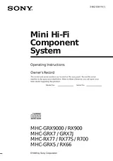 Sony MHC-RX66 Manual Do Utilizador