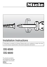 Miele DG6600 Installation Instruction