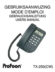 Profoon Telecommunicatie TX-250(CW) Manual Do Utilizador