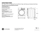 GE GFDS170EHWW Specification Sheet