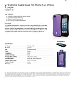 V7 Extreme Guard Case for iPhone 5s | iPhone 5 purple PA19SPUR-2E Leaflet