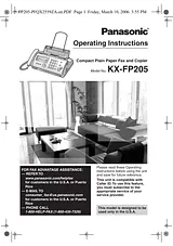 Panasonic KX-FP205 사용자 설명서