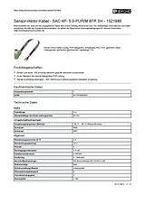 Phoenix Contact Sensor/Actuator cable SAC-4P- 5,0-PUR/M 8FR SH 1521986 1521986 Data Sheet