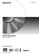 Sony rdr-hx1000 Benutzerhandbuch
