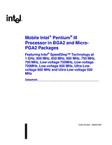 Intel III M 866 MHz BXM80530B866512 Data Sheet