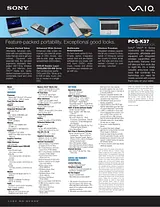 Sony PCG-K37 Guia De Especificaciones