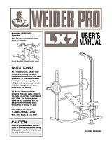 Weider PRO LX7 BENCH WEBE2208 Owner's Manual