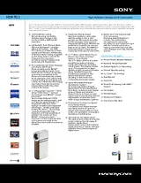Sony HDR-TG1 Guia De Especificação