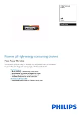 Philips LR6PC50A AA Alkaline Battery LR6PC50A/93 Datenbogen