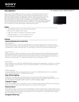 Sony KDL-46EX521 Guide De Spécification