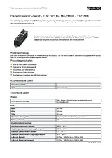 Phoenix Contact Distributed I/O device FLM DIO 8/4 M8-2MBD 2773568 2773568 数据表