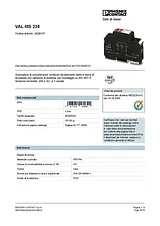 Phoenix Contact Type 2 surge protection device VAL-MS 230 2839127 2839127 데이터 시트