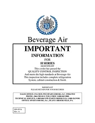 Beverage-Air Refrigerator Manuale Utente