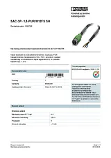 Phoenix Contact Sensor/Actuator cable SAC-3P- 1,5-PUR/M12FS SH 1682786 1682786 Fiche De Données
