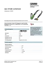 Phoenix Contact Sensor/Actuator cable SAC-17P-MR/ 1,5-PUR SCO 1430734 1430734 Ficha De Dados
