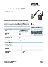Phoenix Contact Sensor/Actuator cable SAC-3P-MR/ 0,3-PUR/C-1L-Z SCO 1435483 1435483 Data Sheet
