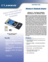 Linksys Wireless-G PC Card 802.11g WPC54G-EU Prospecto