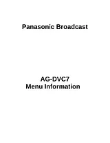 Panasonic AG-DVC7 Справочник Пользователя