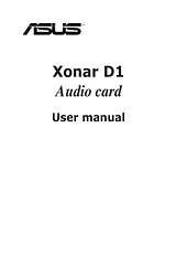 ASUS Xonar D1 User Manual