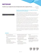 Netgear GS510TP – ProSAFE 8-Port Gigabit Smart Switch with PoE and 2 fiber SFP ports Fiche De Données
