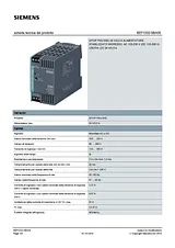 Siemens 6EP1332-5BA00 SITOP PSU100C DIN Rail Power Supply 24Vdc 2.5A 60W, 1-Phase 6EP1332-5BA00 Ficha De Dados