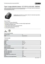 Phoenix Contact Overvoltage protection for sub-distribution Surge suppressor type 1 for 5-conductor connection Black-gre 2882640 Data Sheet