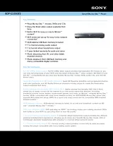 Sony BDP-S1000ES Guide De Spécification