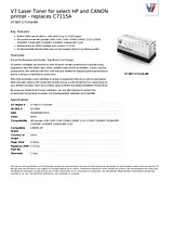 V7 Laser Toner for select HP and CANON printer - replaces C7115A V7-B07-C7115A-BK Hoja De Datos