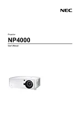 NEC NP4000 Manuel D’Utilisation