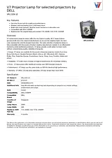 V7 Projector Lamp for selected projectors by DELL VPL1329-1E Data Sheet