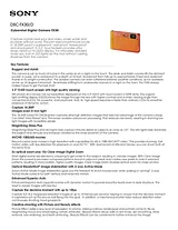 Sony DSCTX30/D Specification Sheet
