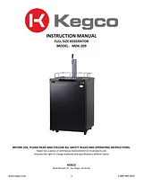 Kegco Double Faucet Kombucha Cooler Dispenser with Black Cabinet and Stainless Steel Door Instruction Manual