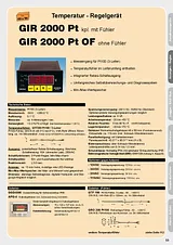 Greisinger GIR 2000 Pt Digital Thermometer -50.0 to +200.0 °C 601931 Hoja De Datos