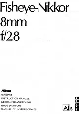 Nikon Fisheye Nikkor 8 mm f/ 2.8 Lens Manuale Istruttivo