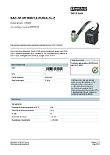 Phoenix Contact Sensor/Actuator cable SAC-3P-M12MR/1,5-PUR/A-1L-Z 1439353 1439353 Fiche De Données