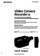 Sony CCD-TR80 Справочник Пользователя