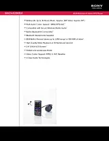 Sony NWZ-A828 Guida Specifiche