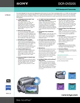 Sony DCR-DVD205 Guida Specifiche