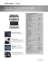 Electrolux E30GF74HPS Specification Sheet