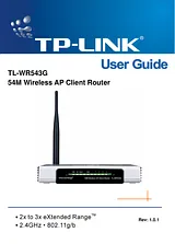TP-LINK TL-WR543G Справочник Пользователя