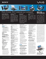 Sony VGN-A130P Guide De Spécification